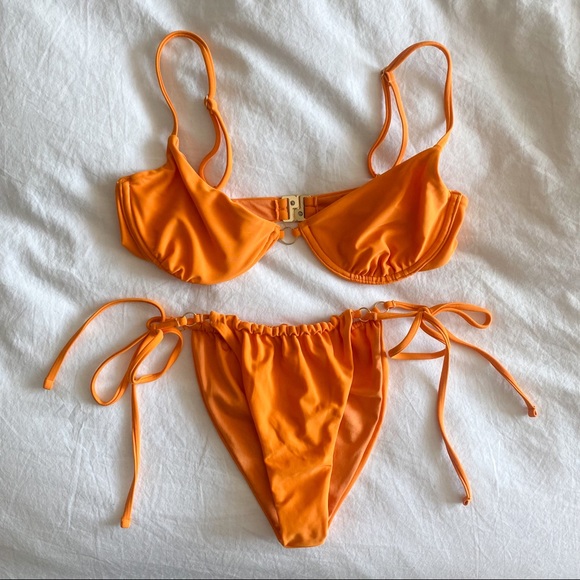 Glassons Swim Nwot Glassons Ring Bikini Top Ruched Side Tie Bottoms In Island Punch Size 6